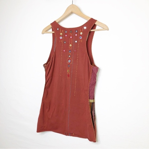 A Common thread boho embroidered embellished tank top - Picture 9 of 10